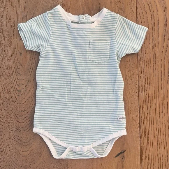 Baby Boy Shirt Bundle 4 piece Rugged Butts 6-9 months Striped Button Blue Green - Picture 5 of 16